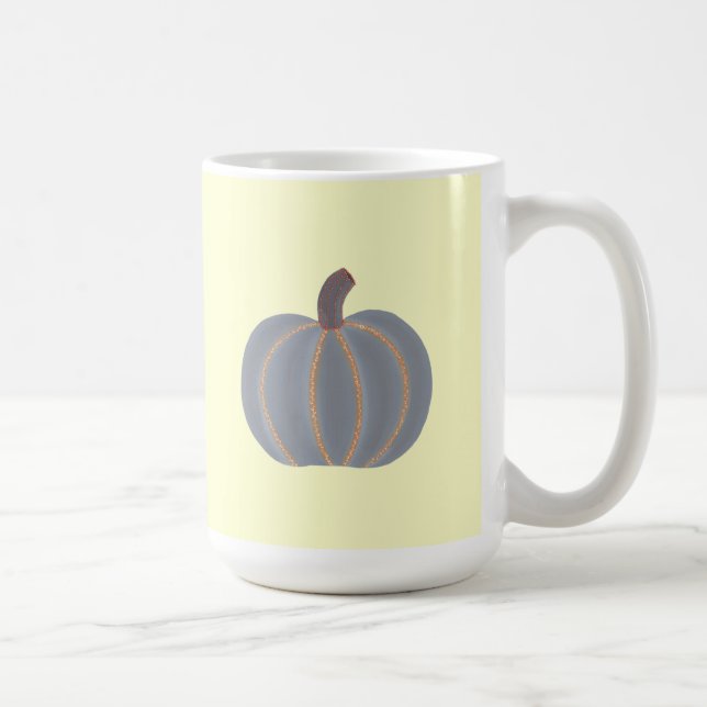 Canecas de Halloween Luzes Laranja Abóbora Cinza (Direita)