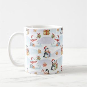 Canecas de Natal com Animais Fofos da FlorestaPadr