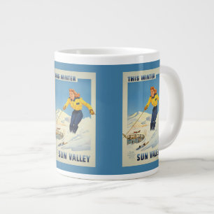 Canecas de Poster de Viagens vintage Sun Valley Id