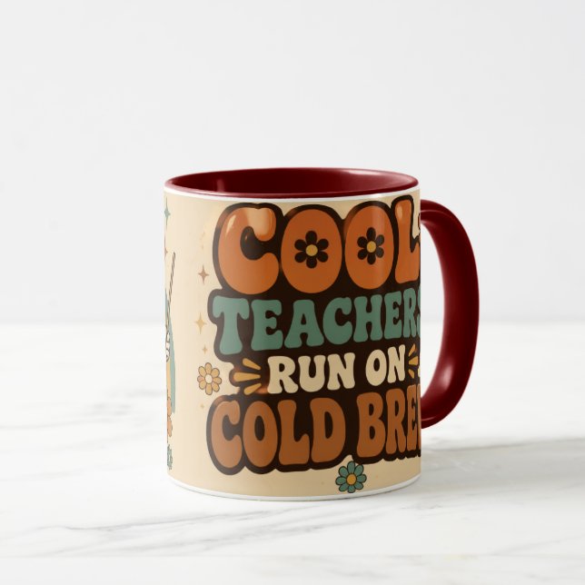 Canecas De Professores Legais Que Bebem Café Gelad (Frente Esquerda)
