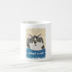 Canecas de promoção de adoção de gatos - Pintura