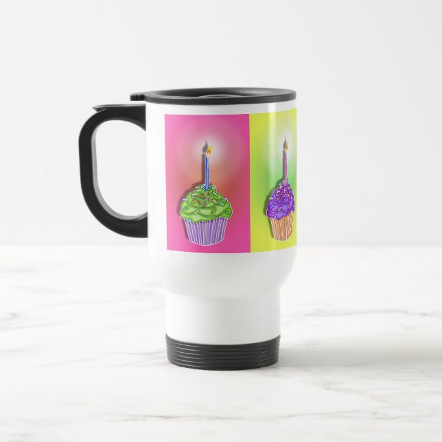 Canecas de viagem - cupcakes do aniversário (Esquerda)