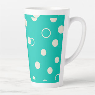 CANECAS DESIGN Padrão Gráfico em Turquesa e Branco