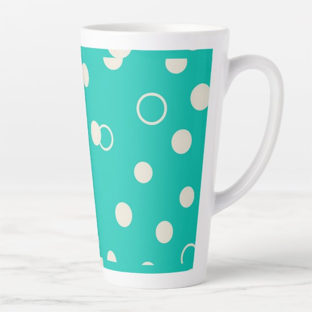 CANECAS DESIGN Padrão Gráfico em Turquesa e Branco (Direita)