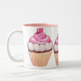 CANECAS DO CAFÉ & DO CHÁ DO CUPCAKE DE TWO-TONED -