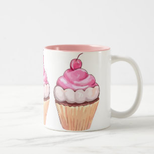 CANECAS DO CAFÉ & DO CHÁ DO CUPCAKE DE TWO-TONED -