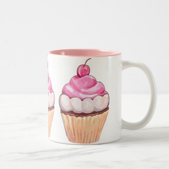 CANECAS DO CAFÉ & DO CHÁ DO CUPCAKE DE TWO-TONED - (Direita)