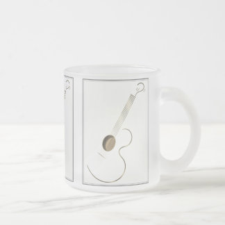 Canecas do design do logotipo da guitarra acústica