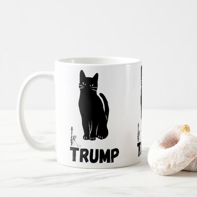 Canecas do gato preto de Trumps (Com Donut)