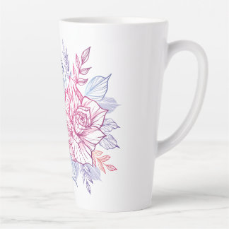 Canecas e chávenas com um buquê de flores