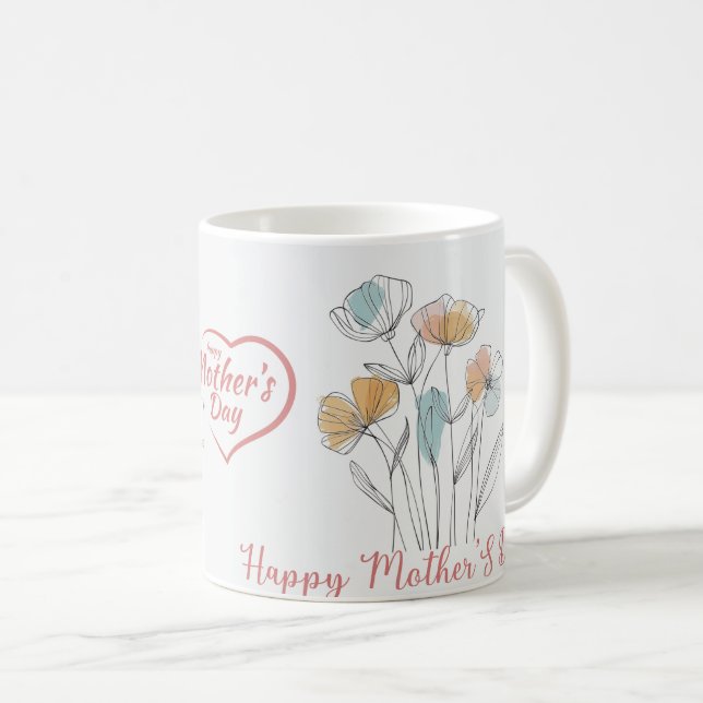 Canecas e Xícaras do Dia das Mães Feliz (Frente Esquerda)