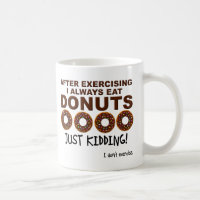 Canecas Engraçadas de Donuts e Exercícios