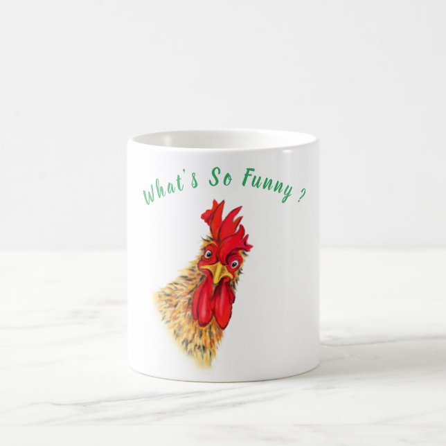 Canecas Engraçadas de Frango Surpreso com Texto (Centro)