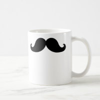 Canecas engraçadas do bigode do preto do guiador