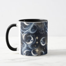 Canecas – Fase Lunar Celestial em Prata Metálica L