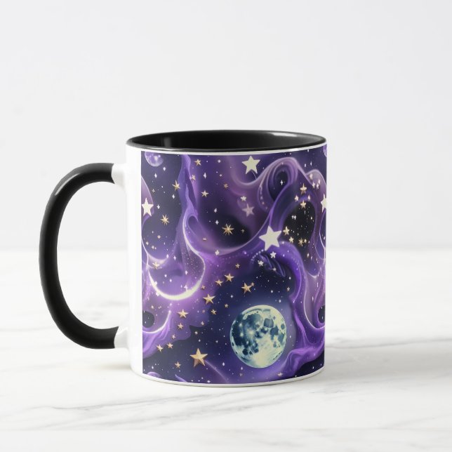 Canecas – Luxo Lavanda Motivos Celestiais da Lua C (Esquerda)