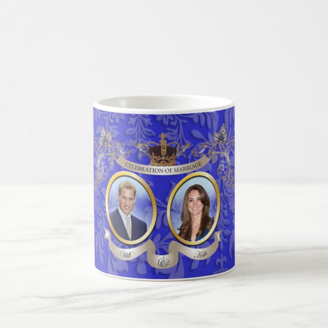 Canecas Memorabilia do casamento de Will+Kate (Centro)