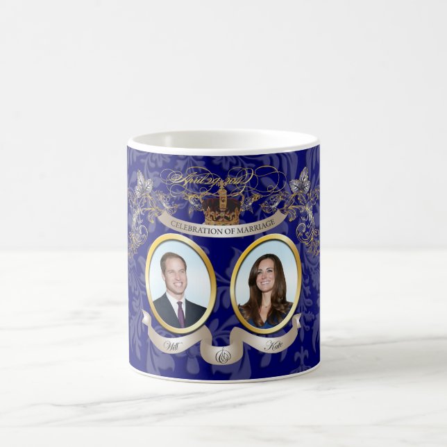 Canecas Memorbilia do casamento de Will+Kate (Centro)