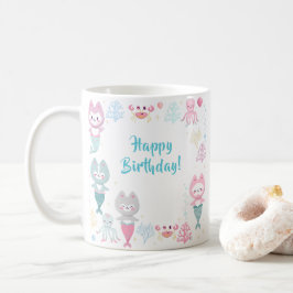 Canecas náuticas decoradas com gatinhos de sereia