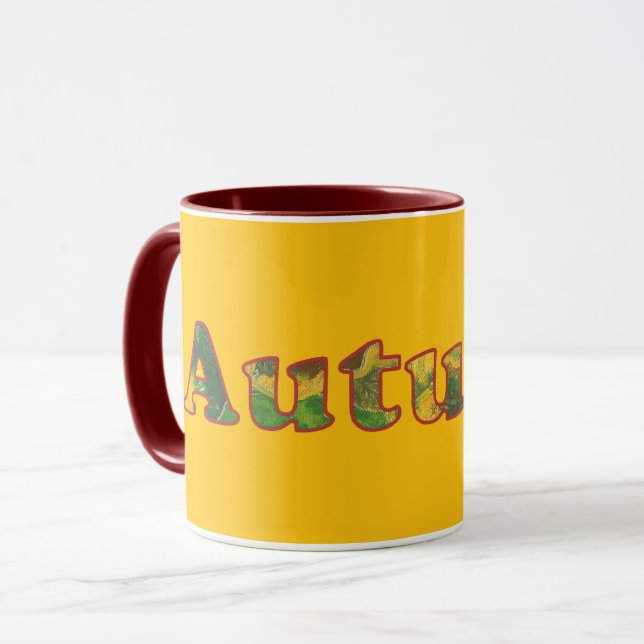 Canecas Personalizadas com a Palavra Outono (Frente Esquerda)