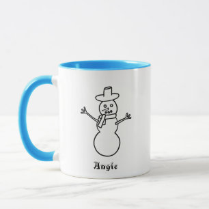 Canecas personalizadas de boneco de neve para os f