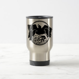 Canecas selvagens do corvo da caneca de viagem do