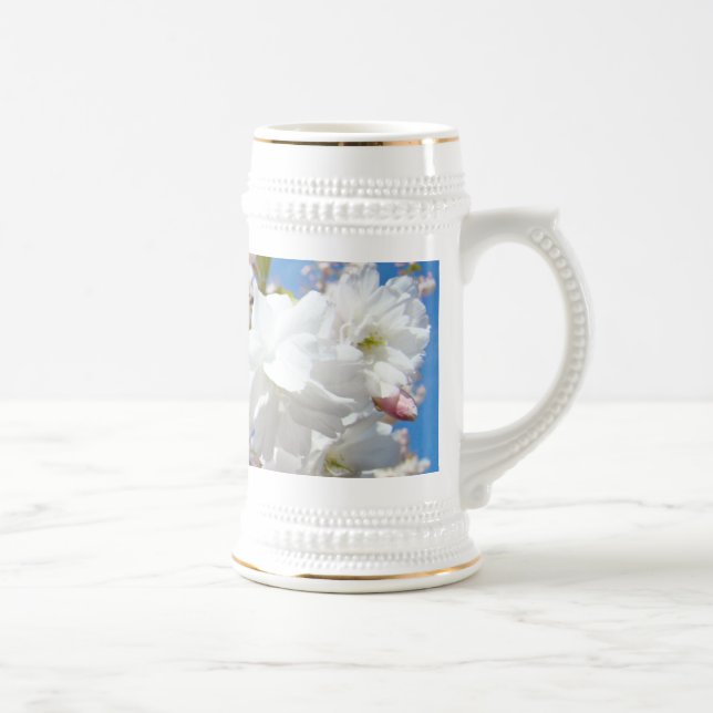 Canecas Stein de Flores Brancas da primavera prese (Direita)