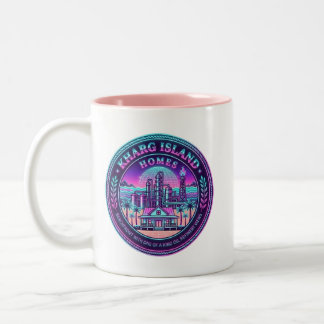 Canecas Vaporwave Casas na Ilha de Kharg Irã