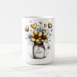 Canelado de uma linda caneca de café em casa