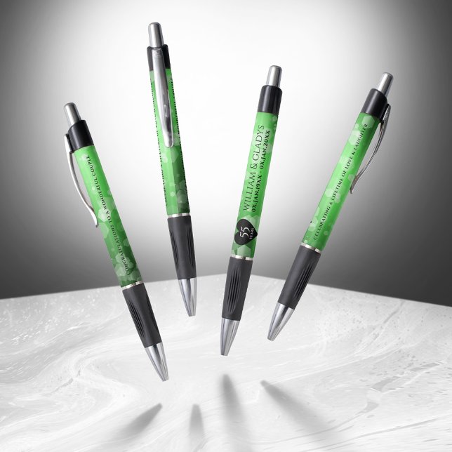 Caneta 55.º aniversário do Casamento Emerald (Elegant 55th Emerald Wedding Anniversary Pen Cover Photo)