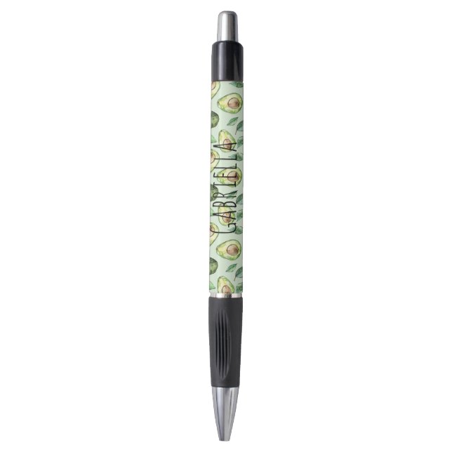 Caneta Abacates Verdes & Folhas (Frente Vertical)