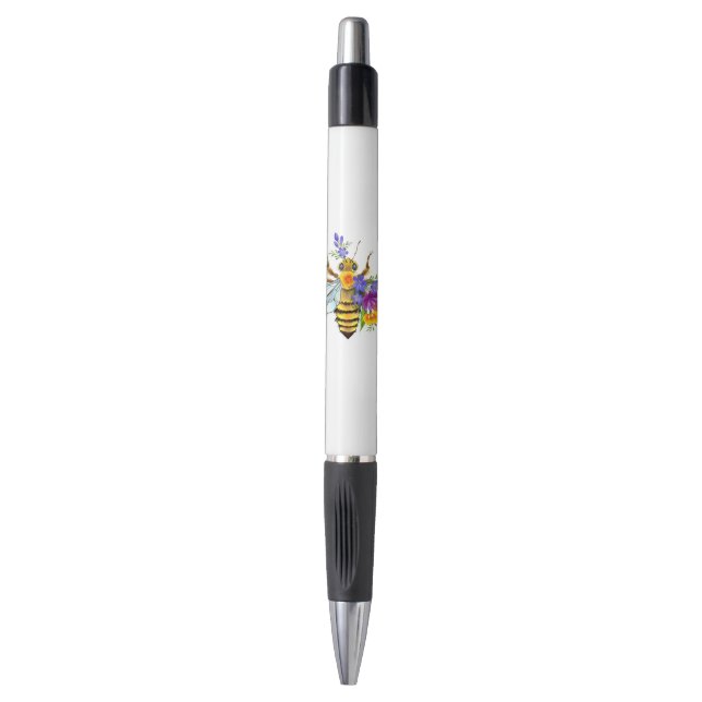 Caneta Abeja flor com plantas silvestres (Frente Vertical)