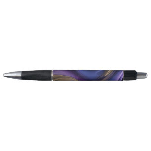 Caneta Abstrato-Azul moderno, Roxo e Dourado-