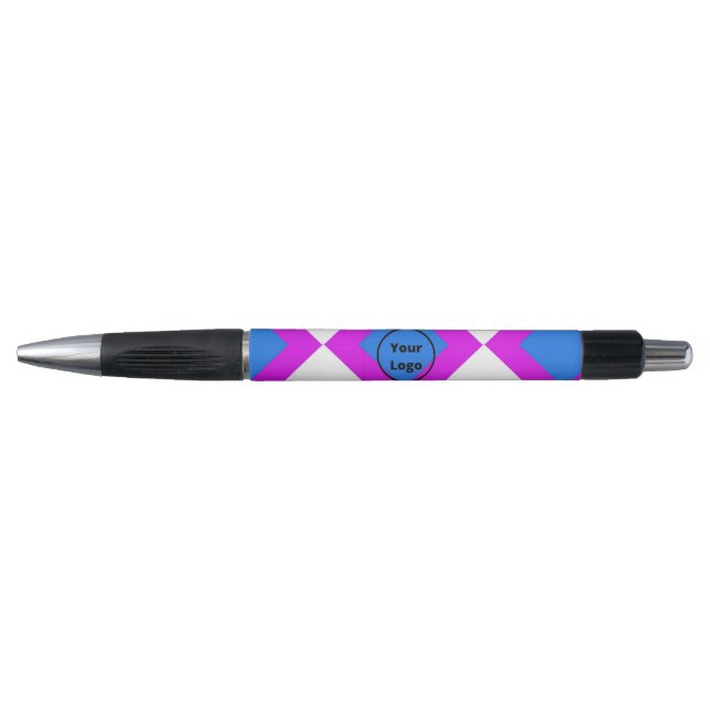 Caneta Add logo blue purple pattern (Frente)