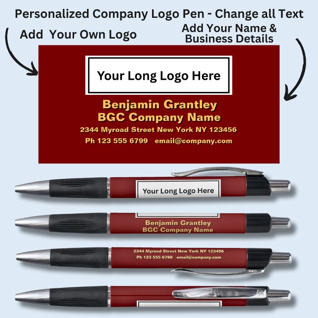 Caneta Adicionar Nome de Detalhes da Empresa, Texto Laran (Criador carregado)