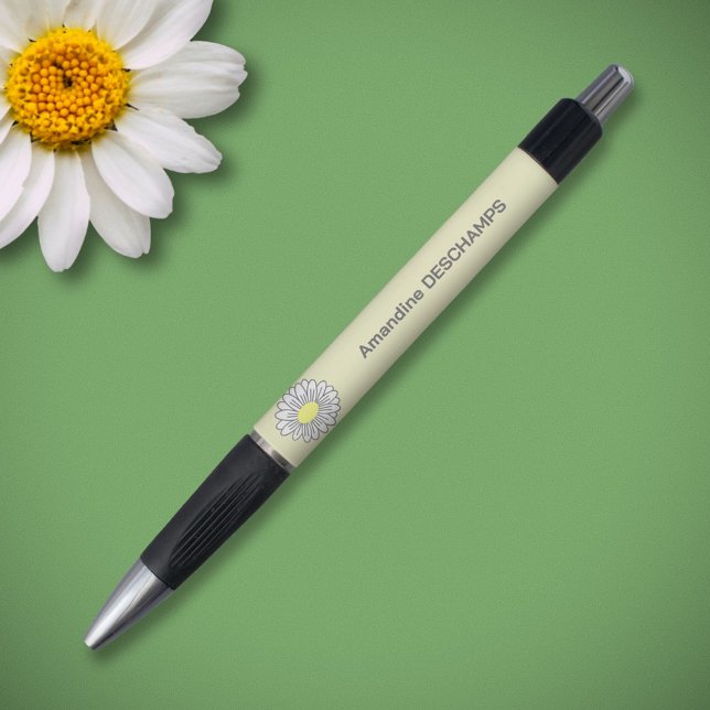 Caneta Amarelo da Flor Margarida Botânica (Daisy Flower Yellow Pen)