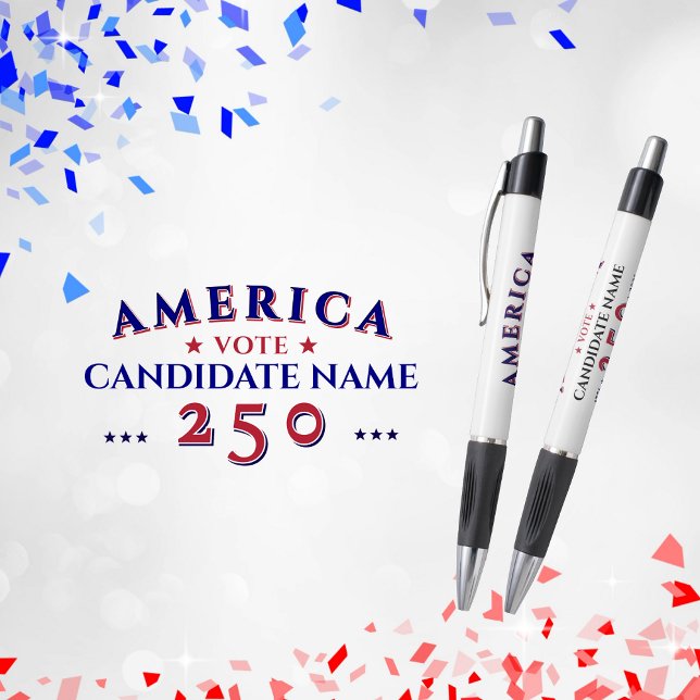 Caneta América 250 Candidato de Campanha Eleitoral Políti (America 250 Political Election Campaign Candidate Pen Favor Gift for Voters Volunteers Donors Events)