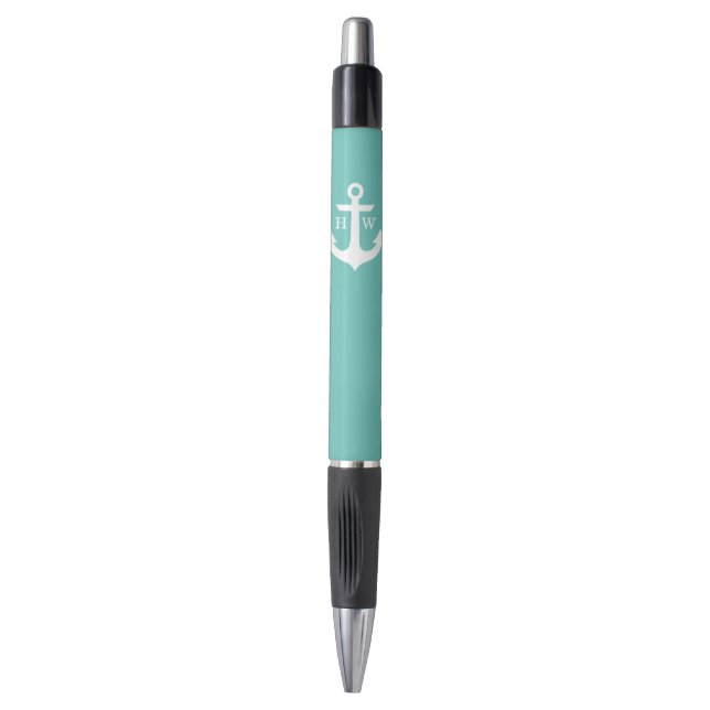 Caneta Âncora azul de Seafoam Monogrammed (Frente Vertical)