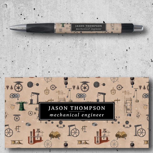 Caneta Antiguamente Mecânico de Engenharia Personalizado  (Antique Engineering Mechanical Scientific Custom Pen)