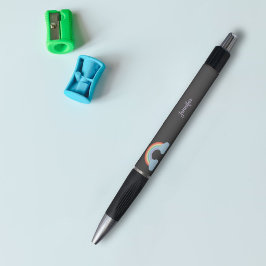 Caneta Arco-Íris Preto Pastel