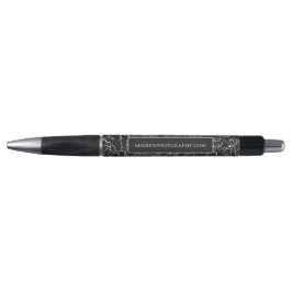 Caneta Ardósia Preta Simplesmente Floral Personalizada