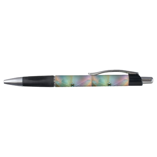 Caneta Arte Fractal de Libélula Pastel Elegante, (Topo)