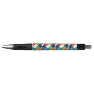 Caneta Arte Geométrico Abstrato Multicolorido Ousado
