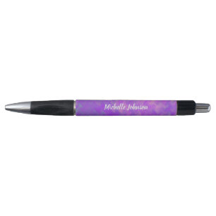 Caneta Arte Violeta Marmorizada Personalizada Brilhante
