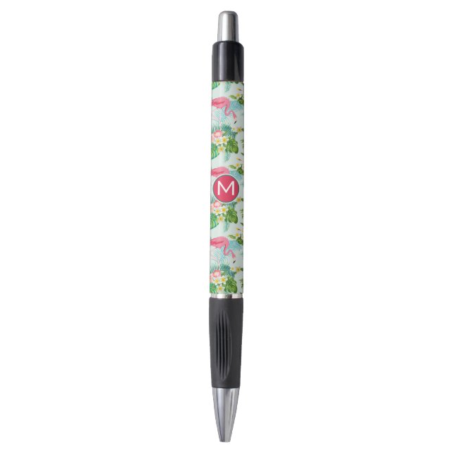 Caneta As flores e os pássaros tropicais | adicionam sua (Frente Vertical)
