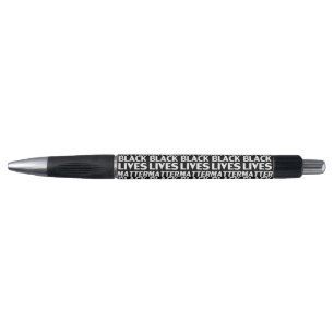 Caneta "As vidas negras importam" branco preto