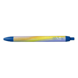 Caneta Azul Arte Abstrata Moderna Golden Ray