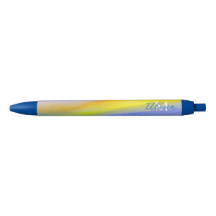 Caneta Azul Arte Abstrata Moderna Golden Ray