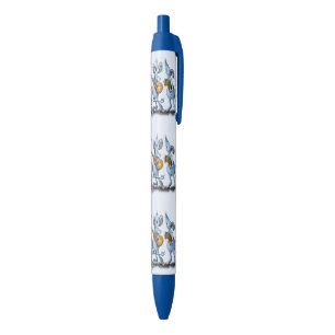Caneta Azul Banda Romântica Engraçada - Desenho Animal de Ca