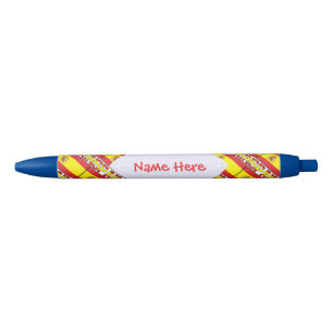 Caneta Azul Bandeira Espanhola Azulejo Vermelho Personalizado 